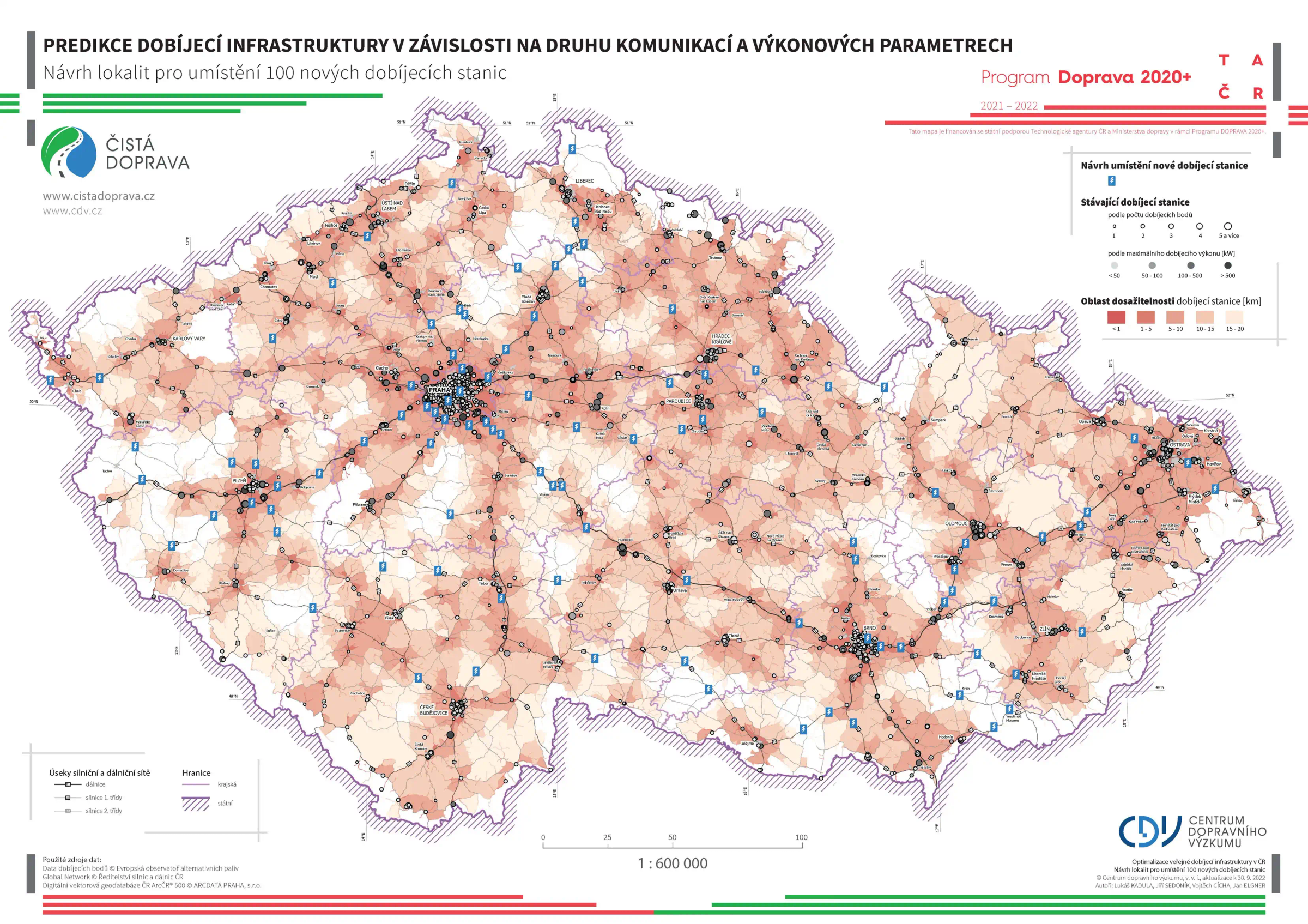 Mapa predikce dobíjecí infrastruktury